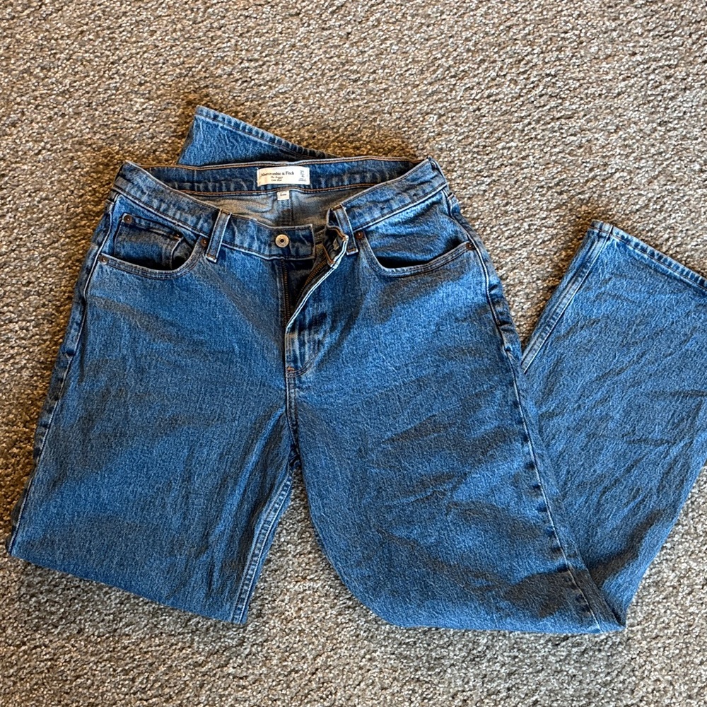 Classic Blue Low-Waist Baggy Straight Leg Jeans